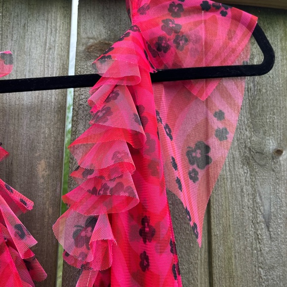 Philosophy di Lorenzo Serafini Pink Floral Ruffle Mini Dress - Unworn - Picture 4 of 9